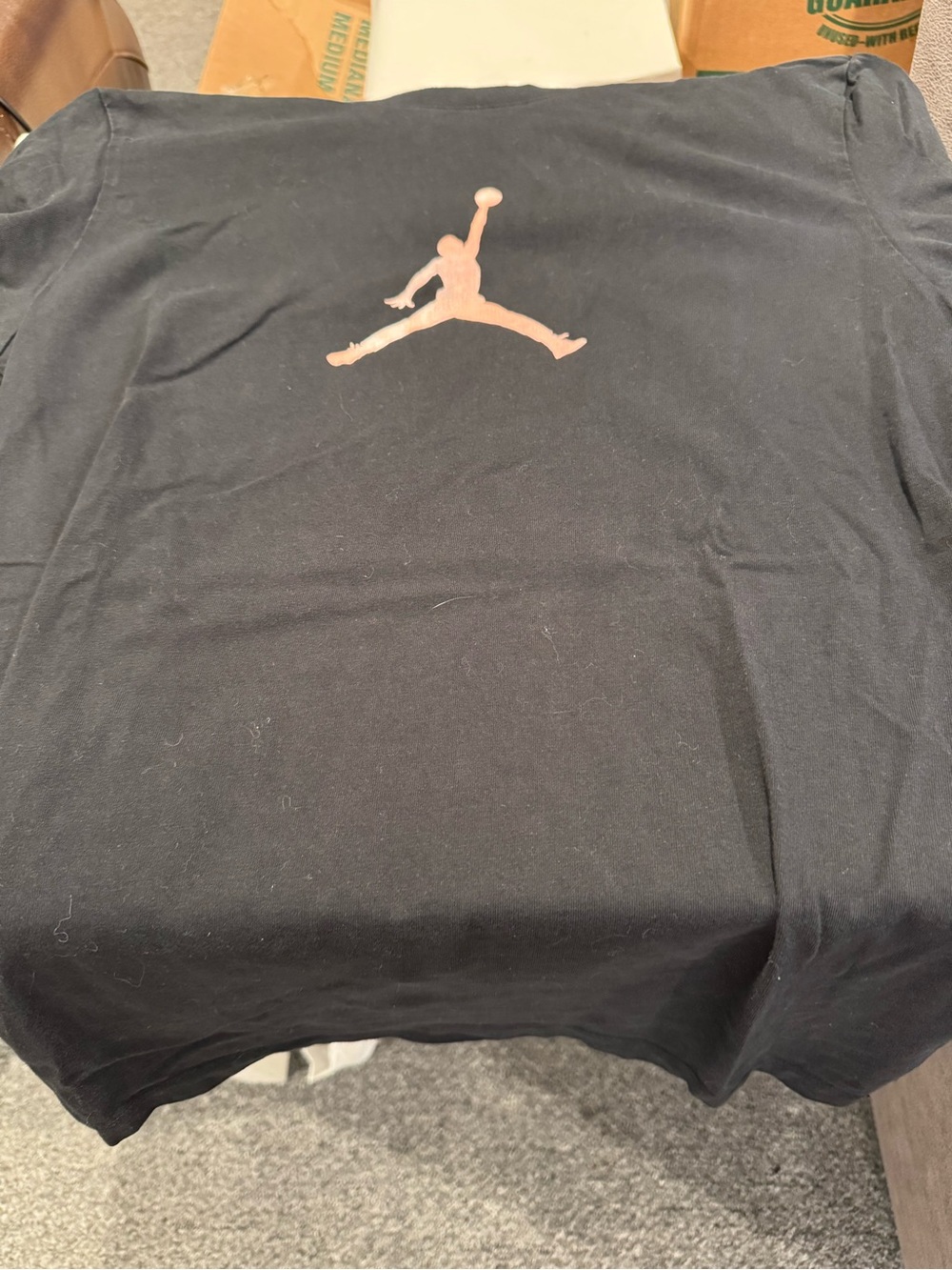 Jordan Black Tee with Pink Jumpman Graphic